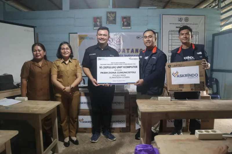 Askrindo Komputerisasi Wilayah Terdepan Guna Tingkatkan Pendidikan Masyarakat