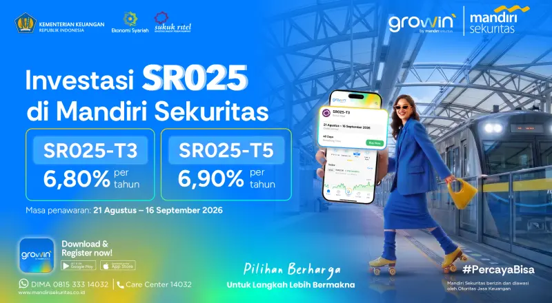 Mandiri Sekuritas Tawarkan SR025, Imbal Hasil hingga 6,90%